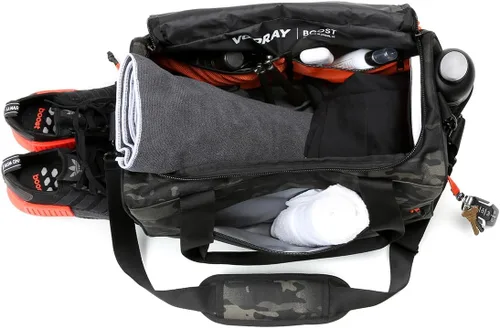 Vista 5 de Bolsa de Lona Vooray Boost – Bolsa de Gimnasio Pequeña para Hombres y Mujeres, Bolsa de Viaje Ligera con Compartimento para Zapatos, Bolsa Deportiva
