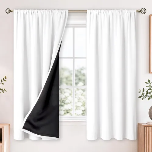 Vista 79 de BGment - Cortinas opacas para sala de estar de 63 pulgadas de largo, juego de 2 paneles, cortinas para oscurecer toda la habitación, cortinas