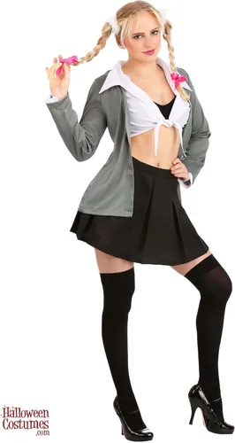 Vista 9 de Disfraz de estrella del pop milenario para mujer, disfraz de Halloween para adultos, colegiala