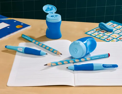 Vista 6 de Afilador ergonómico de contenedores - STABILO EASYsharpener - 3 en 1 - Zurdo - Azul
