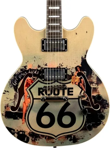 Vista 6 de Grote Guitarra eléctrica a escala completa, cuerpo semihueco, trastes de acero inoxidable (66 rutas)