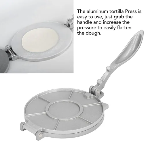 Vista 4 de Prensa de tortilla, 7.7 in Tortilla Maker Prensa de Aleación de Aluminio Tortilladora Prensa de Tortilla de Harina Prensa de Tortilla Heavy Duty