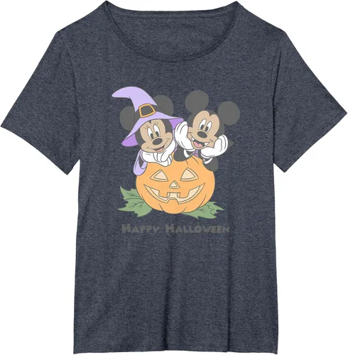 Vista 64 de Disney Mickey and Friends Halloween Pumpkin Mickey & Minnie Camiseta Blanco