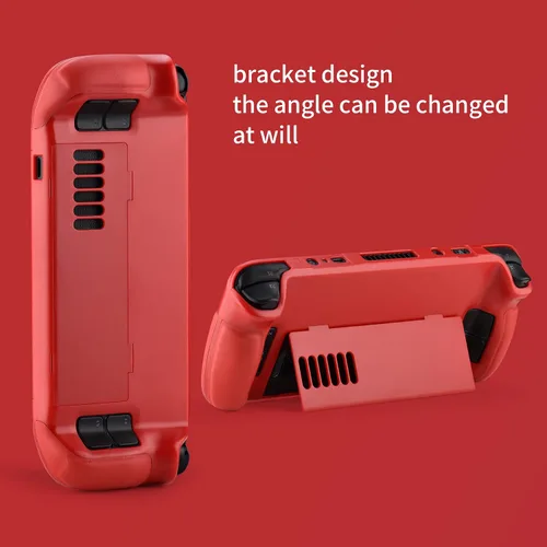 Vista 5 de UYIYE Funda protectora para Steam Deck - Funda Kickstand para Steam Deck- Accesorios fiables para Steam Deck Rojo