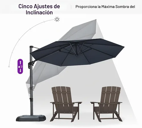 Vista 692 de PURPLE LEAF Paraguas al aire libre con base 8' x 8' protección solar verde Manzana Verde (Apple Green)