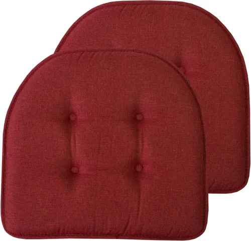 Vista 12 de Sweet Home Collection - Cojín de asiento de espuma viscoelástica y respaldo de caucho antideslizante con capitoné para silla, cojín en U, 17x16 Gris