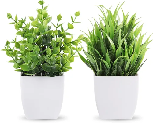 Vista 14 de Der Rose 2 Pack Fake Plants for Black Bathroom Halloween Decor Negro