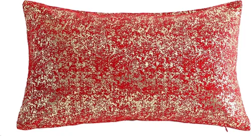 Vista 18 de Deeprove Funda de almohada oblonga de 12 x 20 pulgadas, estampado metálico de ambos lados con lámina dorada brillante, decoración de terciopelo Beige