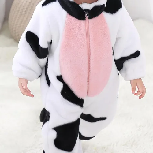 Vista 5 de Lindo disfraz de animal para bebé, niña, niño, disfraz de Halloween, mullido, cálido, para otoño e invierno, regalos de Navidad