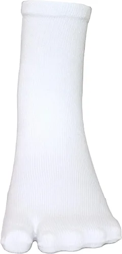 Vista 3 de Calcetines Tabi japoneses unisex de 2 dedos, 2 pares, tamaño niño pequeñoniñoadulto, Blanco