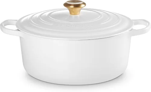 Vista 29 de Le Creuset Horno holandés redondo Signature de hierro fundido esmaltado, 4.5 cuartos de galón., Artichaut