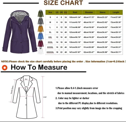 Vista 5 de ZEFOTIM Chaquetas de lluvia para mujer, chaqueta de lluvia sólida para exteriores, impermeable, con capucha, resistente al viento