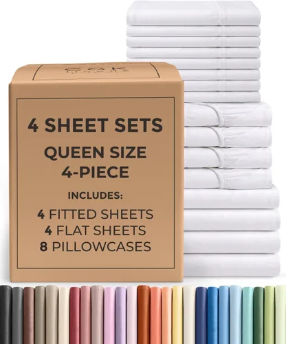Vista 74 de Pack of 2, Twin Size 3 Piece Sheet Set - Breathable & Cooling - White
