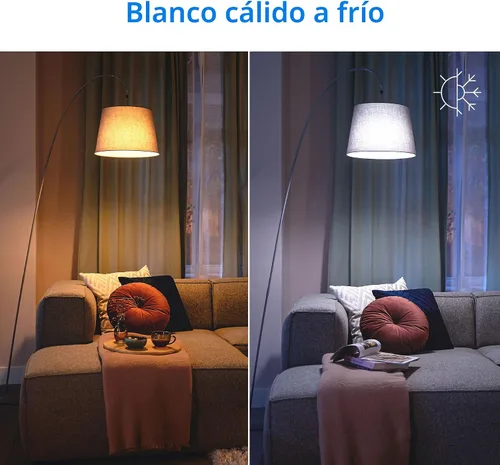 Vista 11 de Philips Smart Lighting - Bombillas conectadas, paquete de 2, color A19 60W 800LM E26 luces LED para interiores, bombillas inteligentes con detección