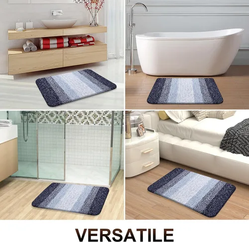 Vista 9 de OLANLY Juego de 2 alfombras de baño y alfombras de baño ombré, tamaño 36 x 24 pulgadas y juego de alfombras de baño 30 x 20 + 24 x 20 pulgadas
