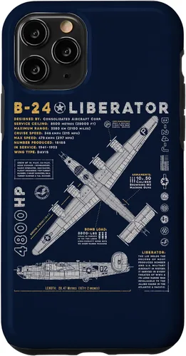 Vista 17 de iPhone 15 B-24 Liberator Consolidated Aircraft B24 Bomber Vintage Case