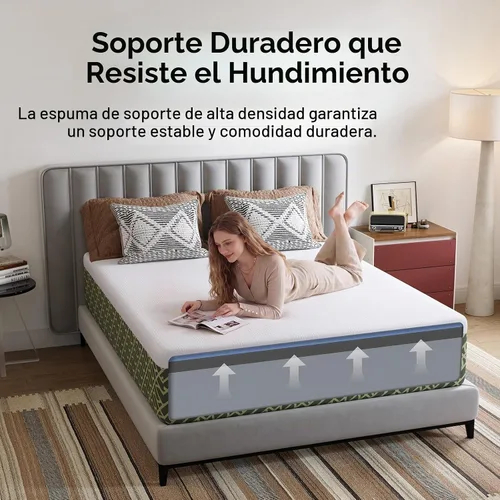 Vista 6 de Novilla Colchón de espuma viscoelástica de gel de tamaño individual de 5 Verde