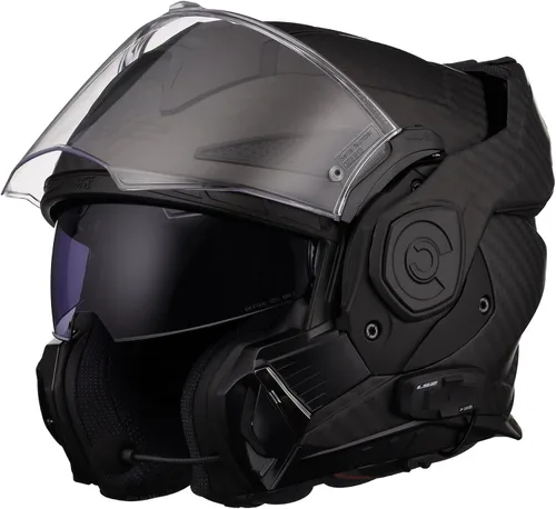 Vista 3 de Casco modular LS2 Helmets Advant X de fibra de carbono con Bluetooth Cardo 4X integrado