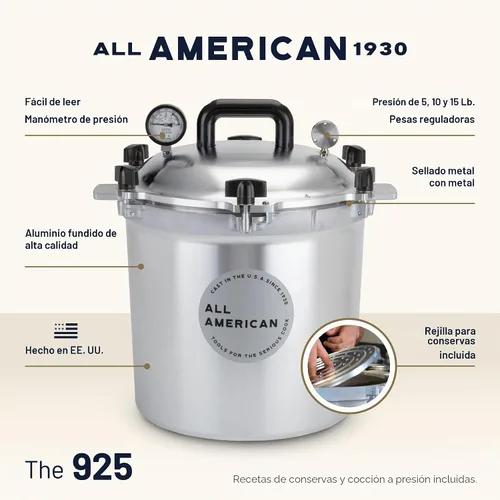 Vista 2 de Olla/envasadora a presión All American, Brushed Silver