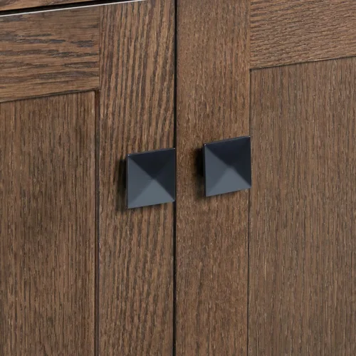 Vista 10 de ARIEL Cambridge Mueble base de tocador de baño de 36 pulgadas, madera maciza, 2 puertas de cierre suave, 5 cajones de cola de milano, roble marrón