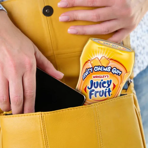Vista 6 de JUICY FRUIT Gum - Paquete original de goma de mascar a granel, botella de 40 piezas (paquete de 4) On-the-go chewing gum, bubblegum candy, 4 pack