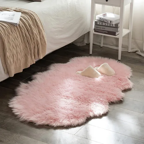Vista 40 de MIULEE Alfombra de Área de Lujo Súper Suave y Esponjosa de Piel Sintética Rectangular Alfombra Decorativa de Felpa Shaggy para Mesita de Noche Sofá