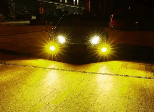 Vista 6 de iJDMTOY Juego de luz antiniebla de proyector LED mini de 20 W de alta potencia de 1 pulgada de color blanco/amarillo dual, ajuste universal