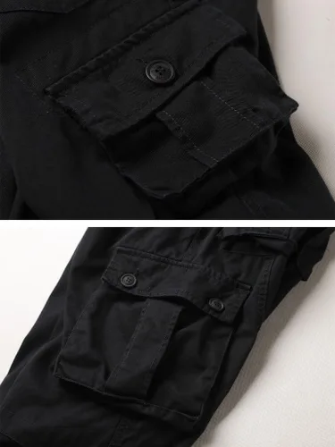 Vista 4 de AKARMY - Pantalones cargo informales para hombre, pantalones militares de camuflaje, pantalones de combate y trabajo con 8 bolsillos (sin cinturón)