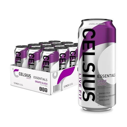 Vista 9 de CELSIUS ESSENTIALS™ Sparkling Blue Crush, bebida energética de rendimiento sin azúcar, 16 onzas líquidas (paquete de 12)