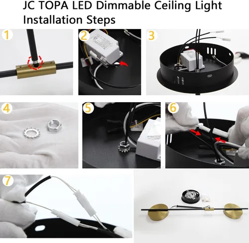 Vista 6 de Lámpara de techo moderna, 15 W, 2 luces, regulables, LED, luces de techo semiempotradas para comedor, cocina, sala de estar, dormitorio, oficina
