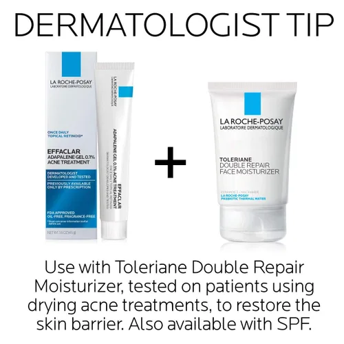 Vista 7 de La Roche-Posay Effaclar Adapalene Gel 0.1% Tratamiento para el acné, crema retinoide, gel medicamento para puntos negros y puntos blancos, sin