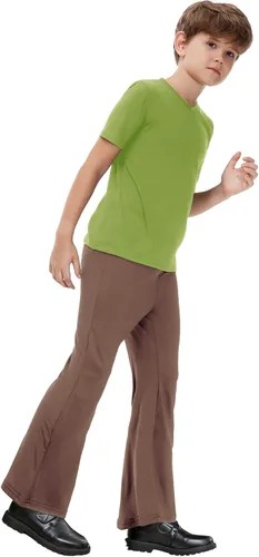 Vista 3 de Remimi Conjunto de ropa de Halloween para niños, conjunto de camisa y pantalones con bufanda roja, 3-14 años