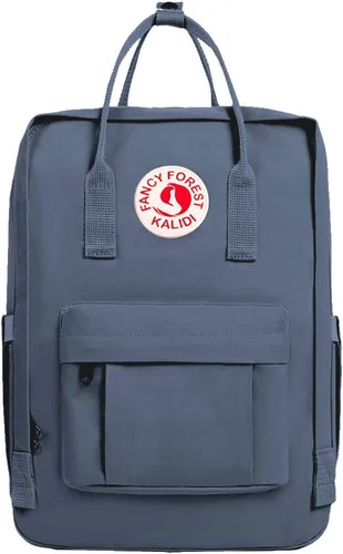 Vista 18 de KALIDI Mochila casual para laptop de 15 pulgadas, mochila clásica para campamento, viajes, exteriores, cuadrada, mochila para universidad, Verde