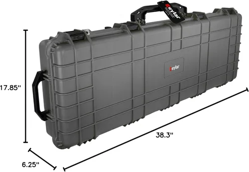 Vista 7 de Eylar Funda rígida protectora para rifle de rodillo de 38 pulgadas con espuma, impermeable y a prueba de golpes, dos rifles o múltiples pistolas