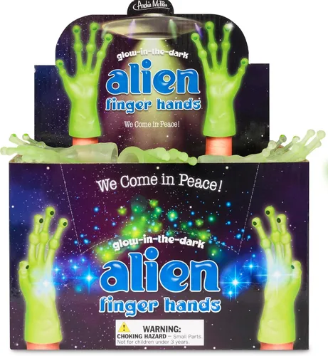 Vista 4 de Accoutrements Alien Finger Hands Glow in the Dark - Juego de 2 piezas