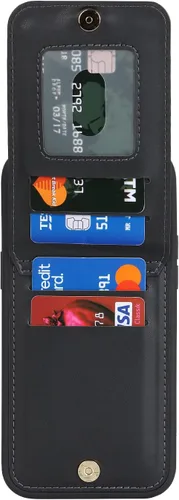 Vista 6 de Funda para iPhone XR Teléfono Cartera para Mujer, Funda para iPhone XR Teléfono con Tarjetero con Tarjeta de Crédito con Anillo Kickstand Cremallera
