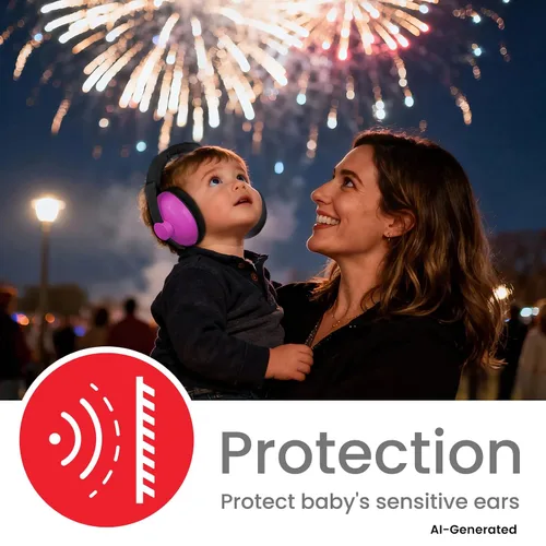 Vista 30 de Auriculares de bebé para protección contra el ruido, color blanco