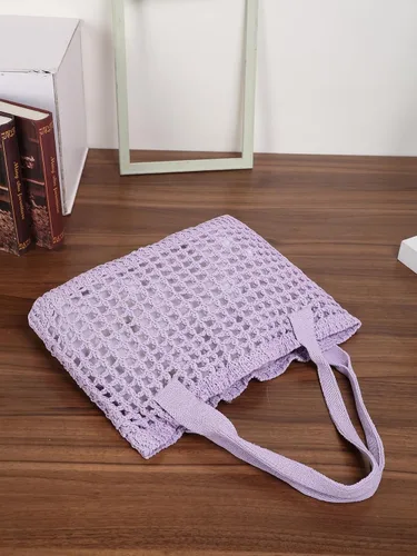 Vista 4 de ENBEI Bolsos grandes de playa para mujer, bolsos de hombro, bolso de punto, bolso de mano estético para playa de ganchillo, lindo bolso de mano