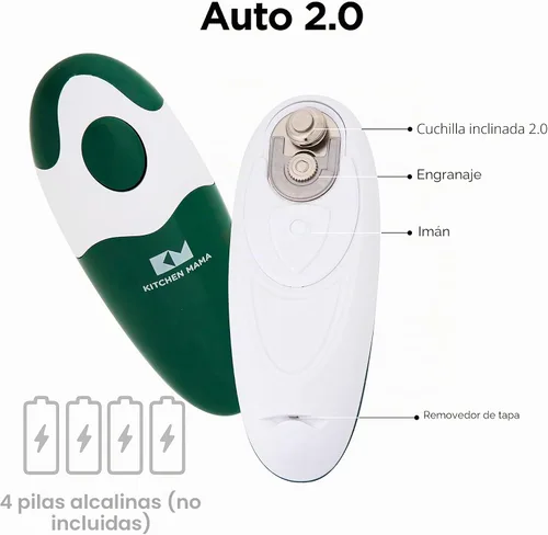 Vista 2 de Kitchen Mama Auto 2.0 Abridor de latas eléctrico: la cuchilla abre casi cualquier lata de pop o refresco - Automático, manos libres, seguro, borde