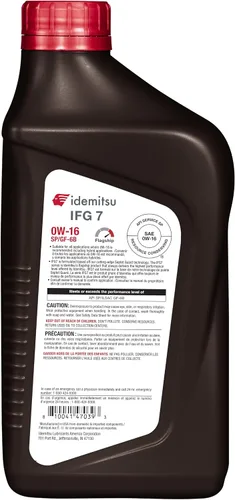 Vista 2 de Idemitsu IFG7 0W-16 SP/GF-6B Aceite de motor – 1 cuarto de galón Diseñado con precisión para una máxima eficiencia y protección