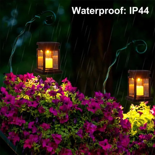 Vista 6 de 2 luces solares para exteriores, lámpara de mesa solar impermeable para colgar iluminación LED portátil, utilizada para decoración de jardines