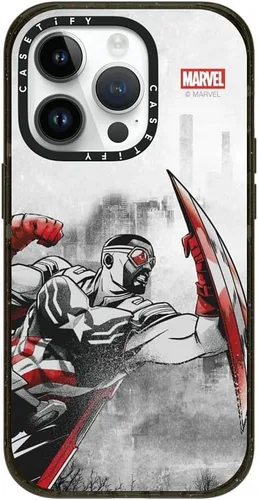 Vista 61 de CASETiFY Funda para iPhone Air, compatible con MagSafe Marvel VS CoLab Protección contra caídas de grado militar 4x de 8.2 pies Funda Capitán