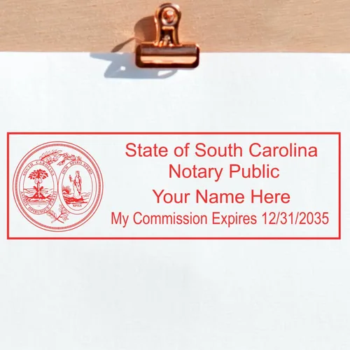 Vista 6 de MaxLight SC - Sello notarial premium para notario público de Carolina del Sur, sello notarial estatal, tamaño de impresión 7/8 pulgadas x 2-1/4