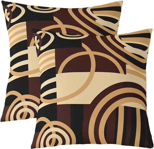 Vista 15 de Juego de 2 fundas de almohada abstractas de 16 x 16 pulgadas para niños, niñas, adolescentes, decoración de dormitorio, moderna a rayas, decoración