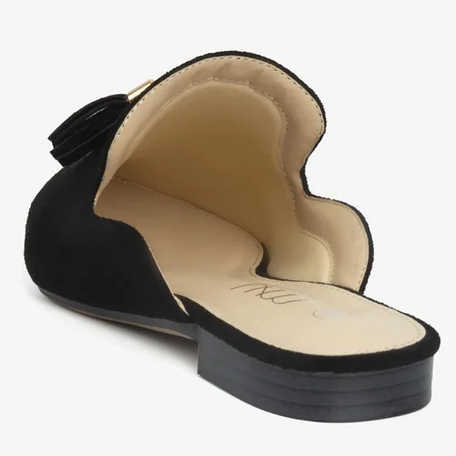 Vista 5 de MUSSHOE Mules para mujer, cómodos, puntiagudos, sin cordones, zapatos planos