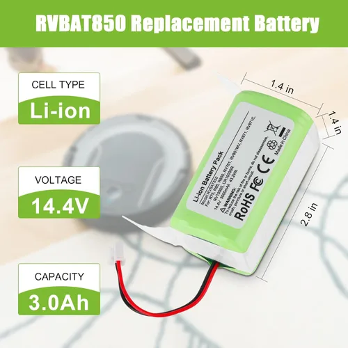 Vista 6 de KUNLUN Batería de iones RVBAT850, batería de repuesto para aspiradora Shark Vacuum RV1001AE R75 R85 R761 RV850 RV1000S RV1000VL RV700_N RV720_N