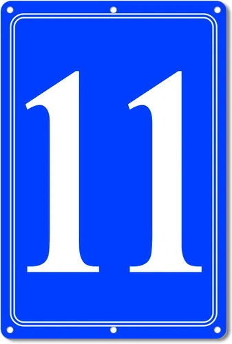 Vista 19 de Premium Aluminum Number Signs, Metal 12" X 8" Blue Numbered Sign Outdoor for Parking Lots, Floor, Dock, Court, Aisle, Field, High Visibility, No