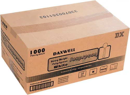 Vista 3 de Daxwell Cucharas de plástico para sopa, poliestireno pesado (PS), blanco, A10000978 (caja de 1000)