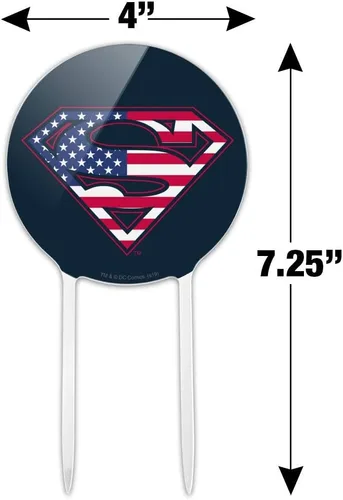 Vista 2 de Acrílico Superman USA Bandera Americana Escudo Logo Decoración de Fiesta para Boda Aniversario Cumpleaños Graduación
