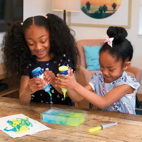 Vista 3 de Steve Spangler Science Kit de iniciación de slime de cuerda, incluye azul y amarillo (3.4 onzas cada uno) - Kit de experimentos científicos de slime